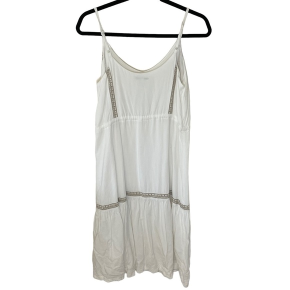 Frank and Oak White Embroidered Cami Tiered Midi Dress SZ Small - Picture 9 of 14